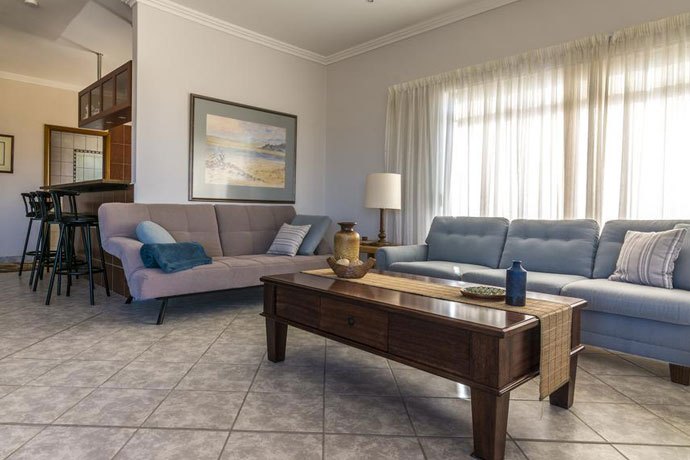 Dune View apartment lounge with views of the Namib dunes